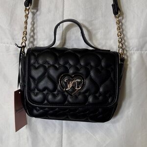 Juicy Couture Heart Quilted Flawless Flap Crossbody Bag |‎ Black Liquorice | NWT